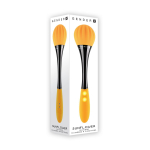 Черно-желтый двусторонний вибратор Sunflower - 20 см. (Цвет: черный с желтым)