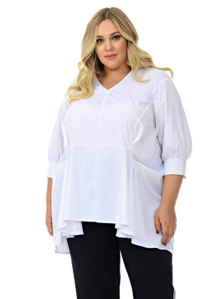 Белая асимметричная туника-рубашка