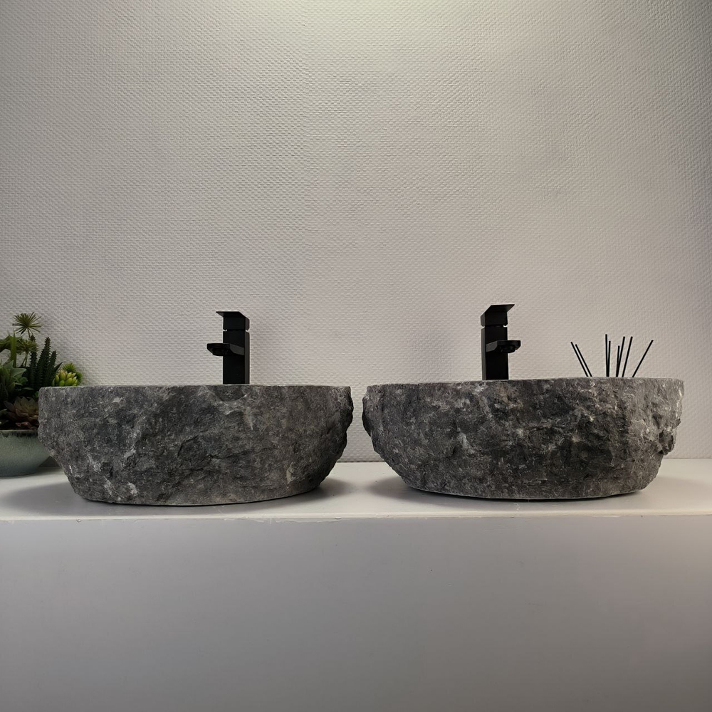 Раковина из мрамора ПАРА! Erozy Grey EM-62750 46*46*15 0107