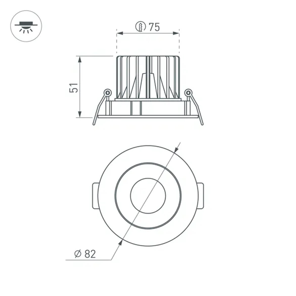 Светильник MS-FORECAST-BUILT-TURN-R82-8W Warm3000 (WH-BK, 32 deg, 230V) (Arlight, IP20 Металл, 5 лет) 035448(1)