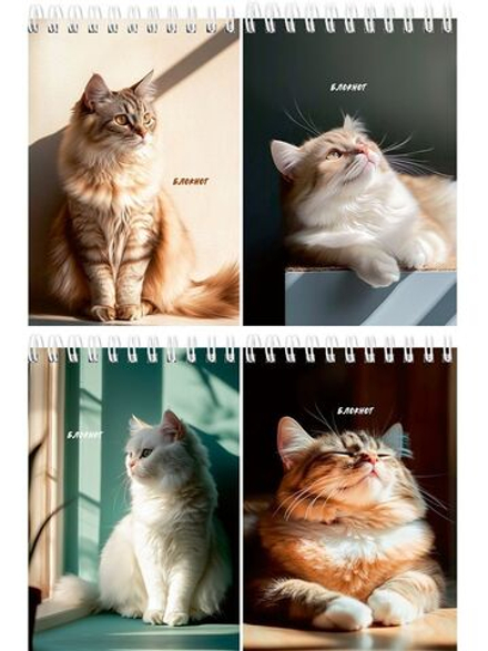 Блокнот А6 40л гребень "Солнечные котики" клетка