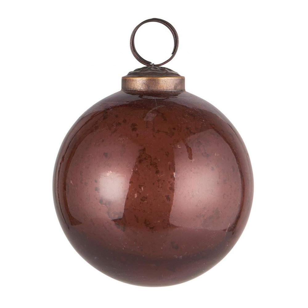 Ёлочный шар pebbled glass coral almond