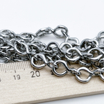 Цепочка, цвет серебро (родий), размер звена 15*8,5 мм, цена за 50 см