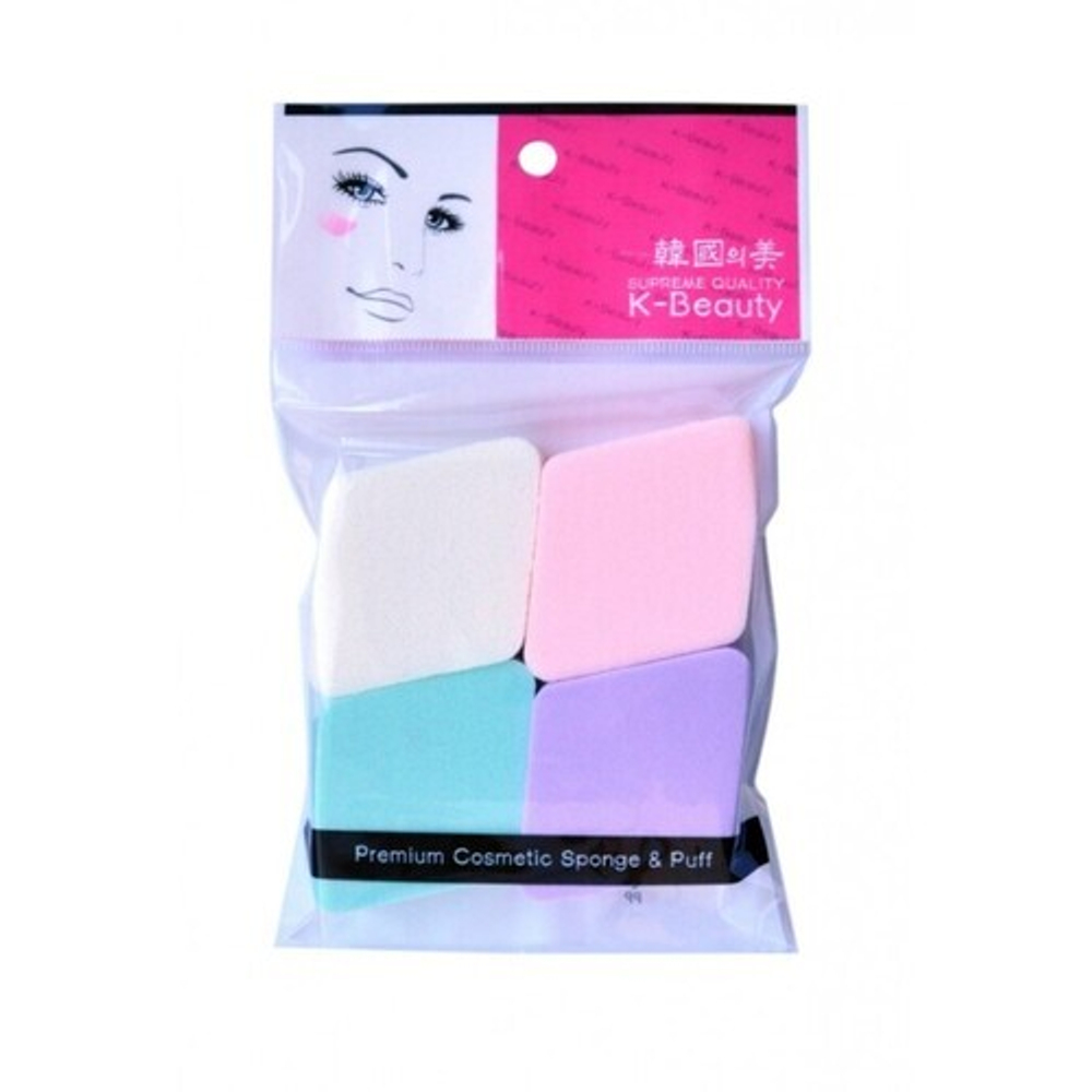 Спонж косметический «ромб» K-Beauty NR-11, 4 шт.