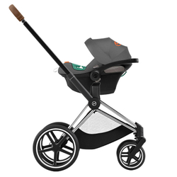 Коляска 3 в 1 Cybex Priam IV Chrome Brown complete и автокресло Aton S2 i-Size Lava Grey Leaf Green