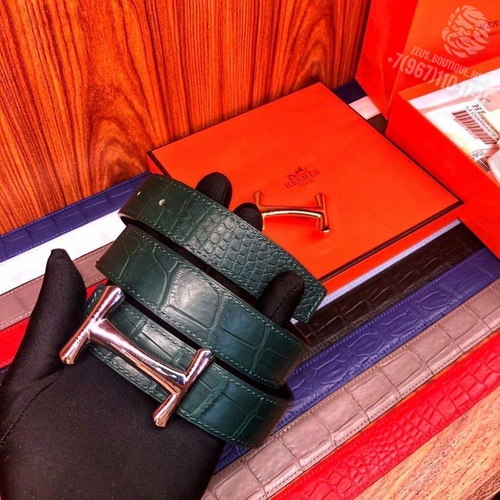 Ремень Hermes из кожи крокодила