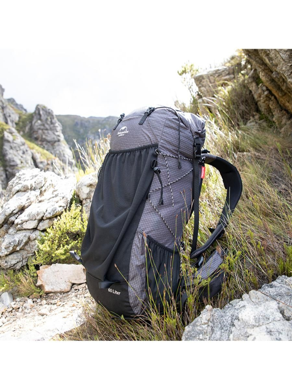 Рюкзак Naturehike Rock Series NH19BP095 60-65 л с рамой, dyneema, черный, 6927595761649