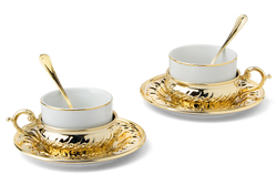 Чайный набор на 2 персоны Stradivari с отделкой под золото в подарочной коробке Гамма