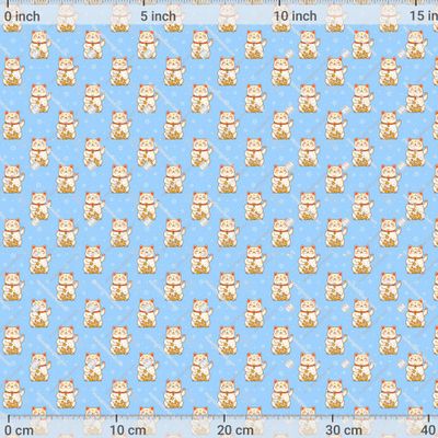 Японские котики манеки неко на голубом by huhli13 1034 DPI