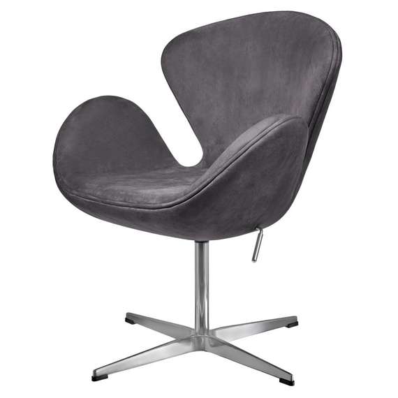 Кресло Swan темно-серая искусственная замша