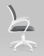 Кресло офисное Topchairs ST-BASIC-W серая ткань крестовина белый пластик