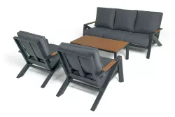 "Лотос" лаунж-зона 5-местная из алюминия, цвет темно-серый