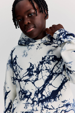 H&M Толстовка с капюшоном и принтом, белый