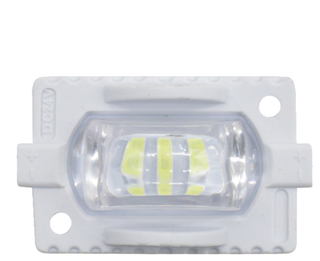 Светодиодный модуль 24V 2.4w  плафон прямоуг на 3SMD+ЛИНЗА Белый CL 45*30мм MDL-2-4W-WHITE-24V