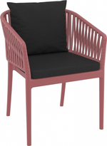 Кресло пластиковое с подушками Siesta Contract Portofino, марсала, черный