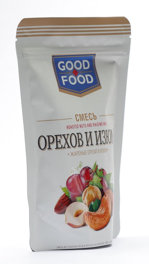 GOOD FOOD Смесь жареных орехов и изюма 130 г