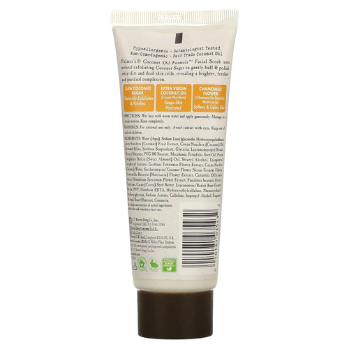 Palmer's, Coconut Oil Formula, Скраб для лица с кокосовым сахаром, 3,17 унции (90 г)