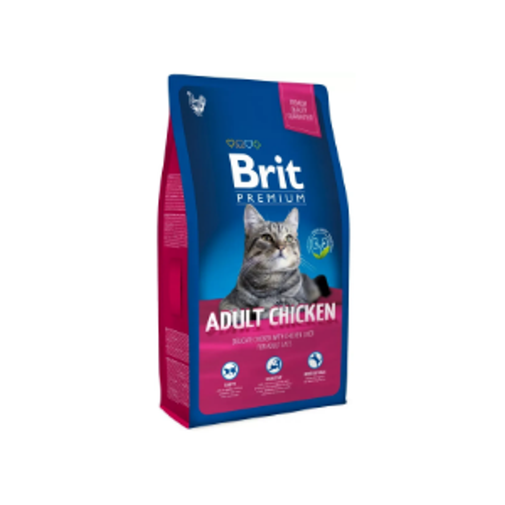 Сухой корм для кошек Brit Premium Cat 2кг Adult Chicken курица