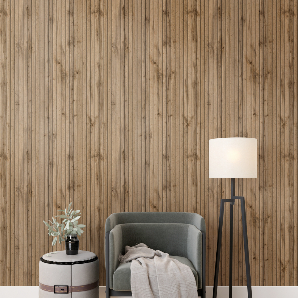 Панель Стеновая Реечная МДФ Stella Beats Light Пекан 2700x119x16 (4шт.упак.)