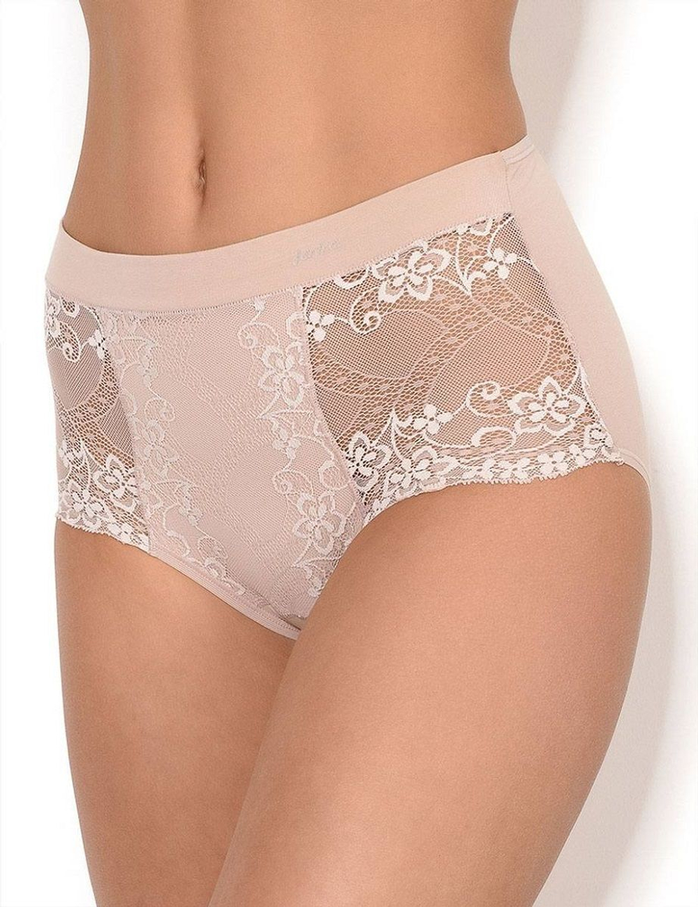 Высокие трусики Charm с кружевом (Размер: XL) (Цвет: белый)