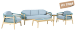 Комплект деревянной лаунж-мебели на 5 персон Tagliamento Cambria, натуральный, мальмо