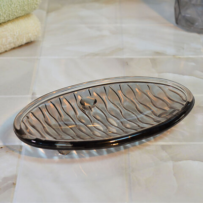 Мыльница "Crystalite", стекло, цвет серый