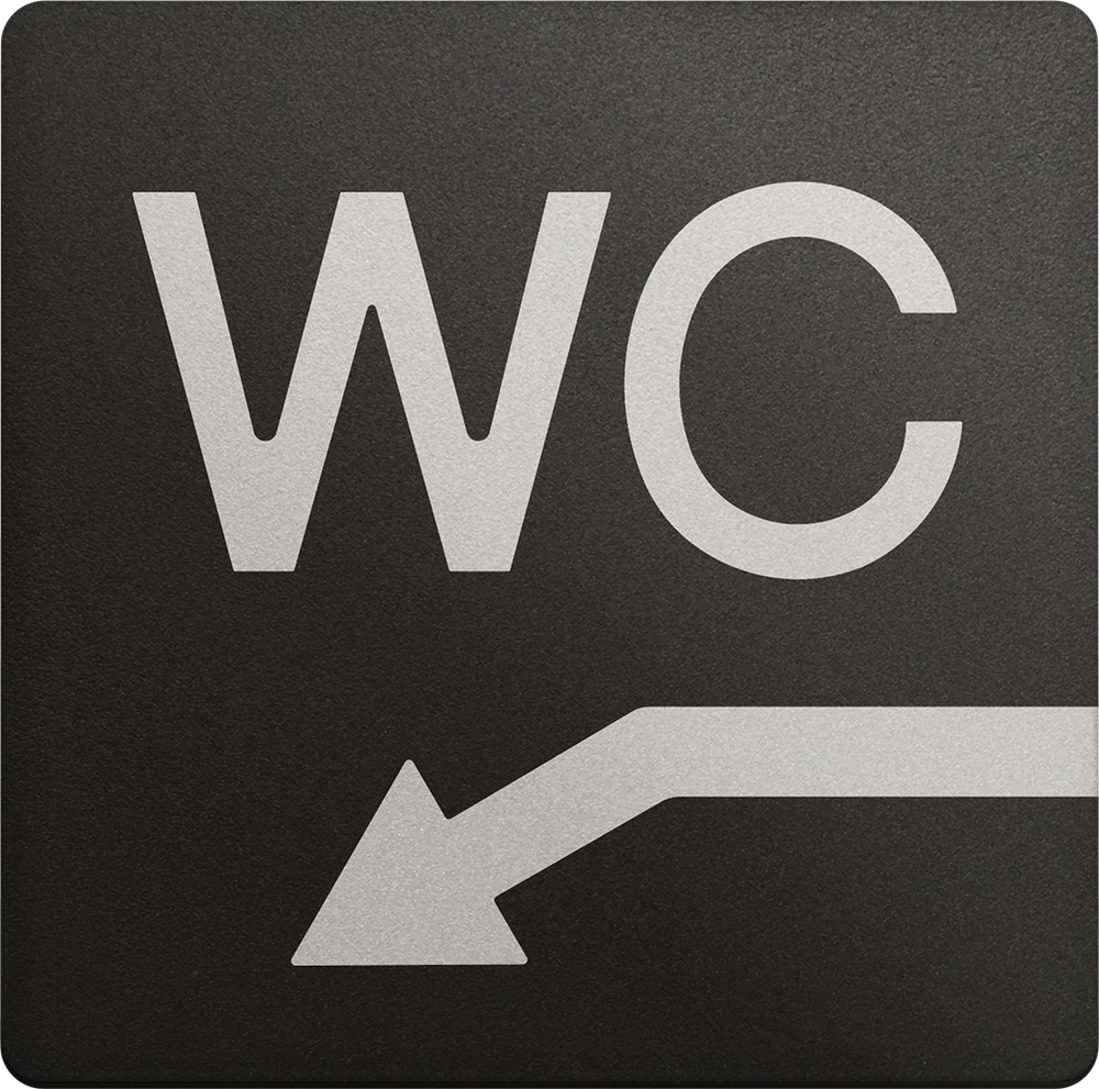 Туалет, WC, налево/вниз