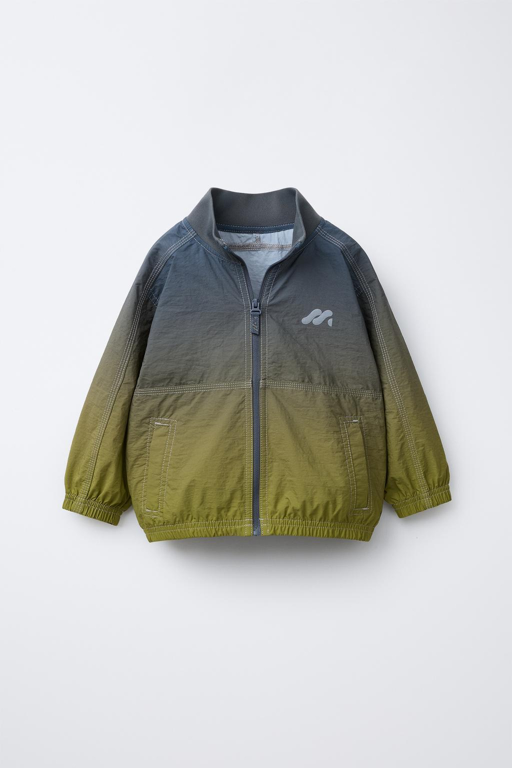 ZARA ЛЕГКИЙ ДОЖДЕВИК С ЛОГОТИПОМ, ЗЕЛЕНЫЙ