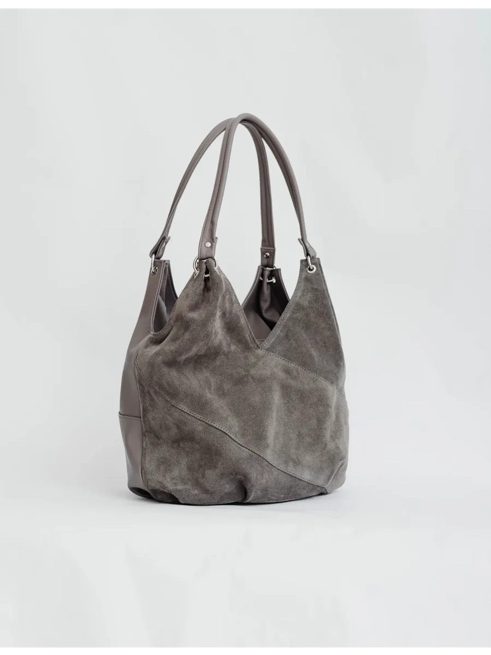 Сумка большая через плечо натуральная замша