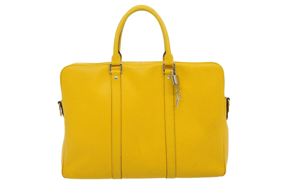 LOUIS VUITTON Leather Shoulder Bag, Crossbody Bag, Handbag Small Men"s Yellow