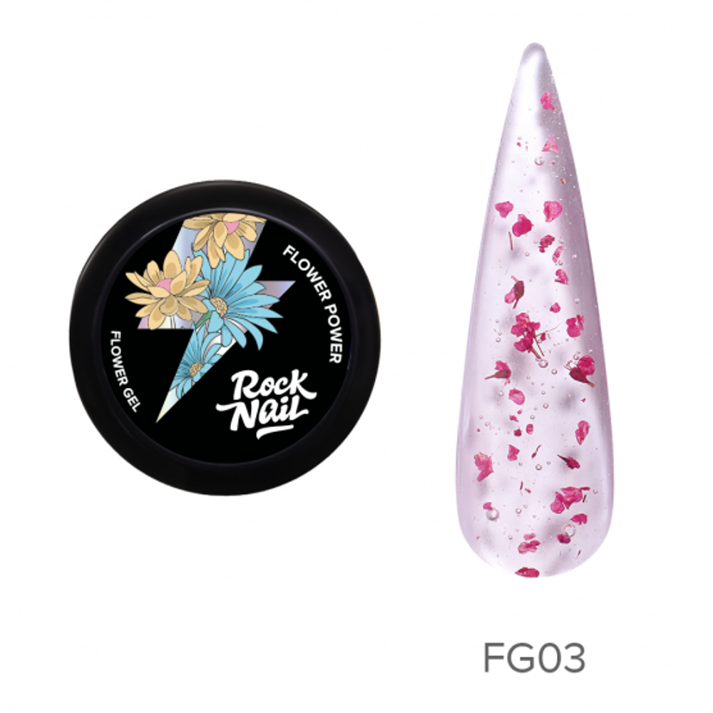 RockNail гель для наращивания Flower Power FG03 Dance On The Tulips, 10 мл
