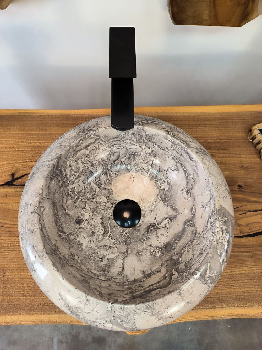 Раковина из мрамора Donut Doreng Grey DM-65867 45х45х13