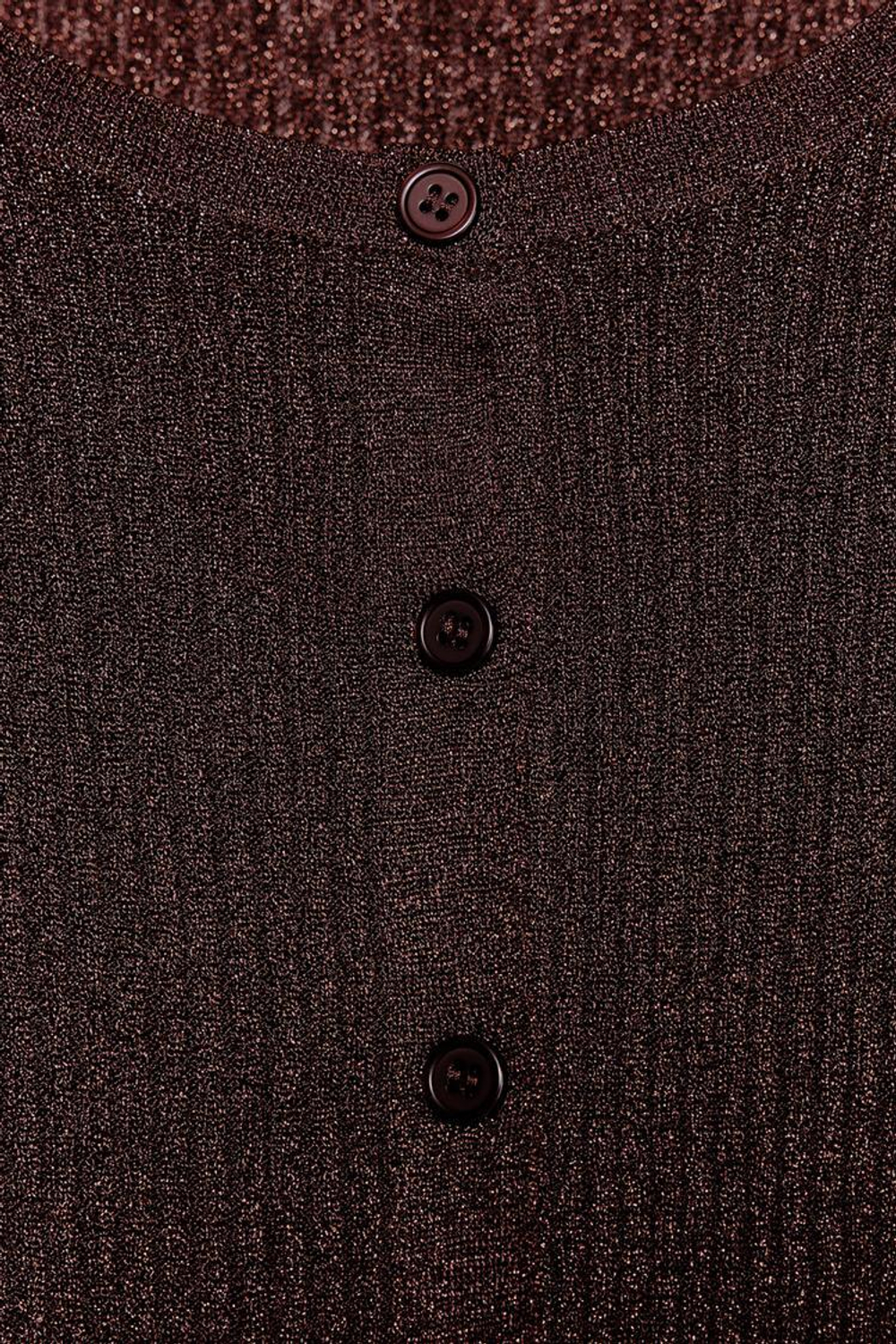 ZARA КАРДИГАН С МЕТАЛЛИЗИРОВАННОЙ НИТЬЮ, СВЕТЛО-КОРИЧНЕВЫЙ