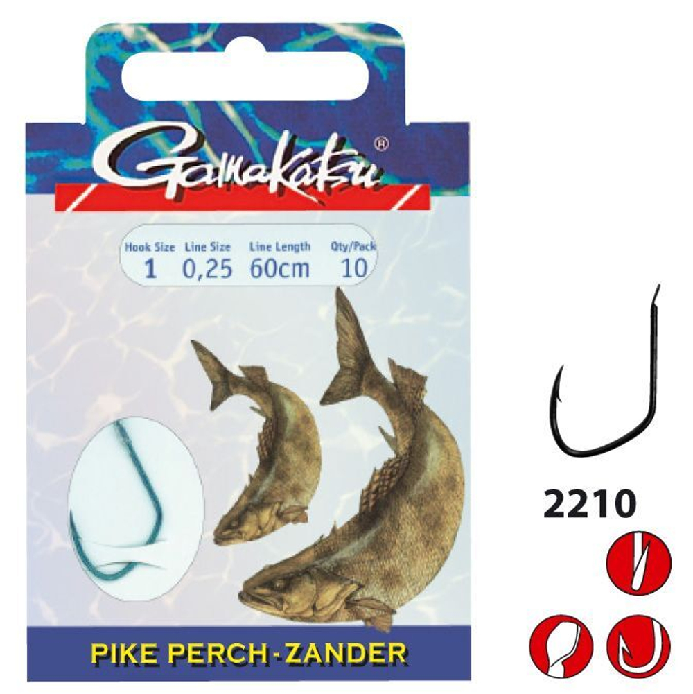 Крючок Gamakatsu Hook BKS-2210S Pike Perch 60 см №6 d0.20