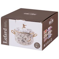 КАСТРЮЛЯ LEFARD ЭМАЛИРОВАННАЯ С КРЫШКОЙ СЕРИЯ ФЛАНДРИЯ, 2,1Л, ДИА.16СМ