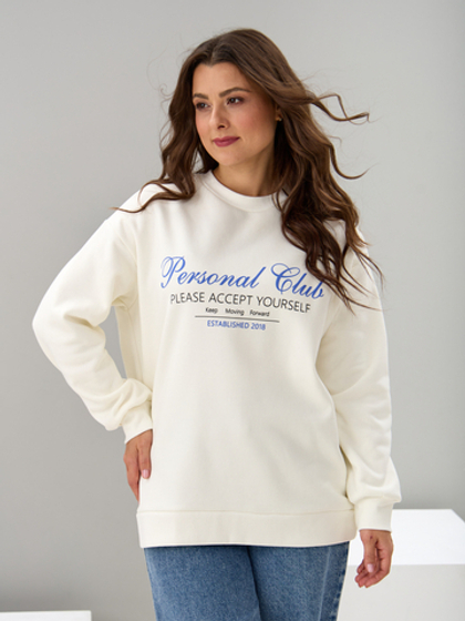 Толстовка Кис-090/экрю-п