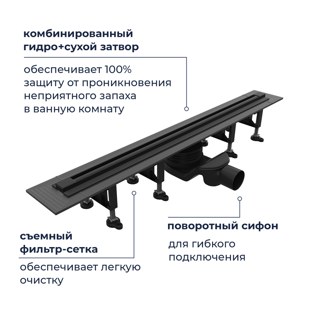 Душевой трап, обрезной RGW SDR-55B (800)