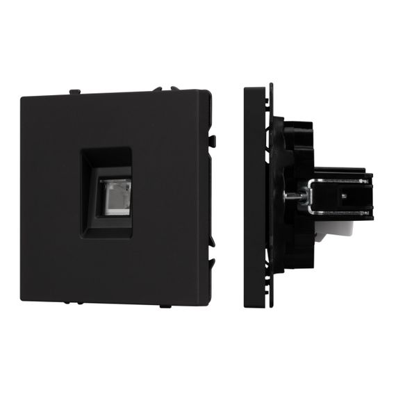 Механизм телефонной розетки SCT-NOBE-MTL1-SFPL-BK (RJ-11, 4C) Arlight 054301