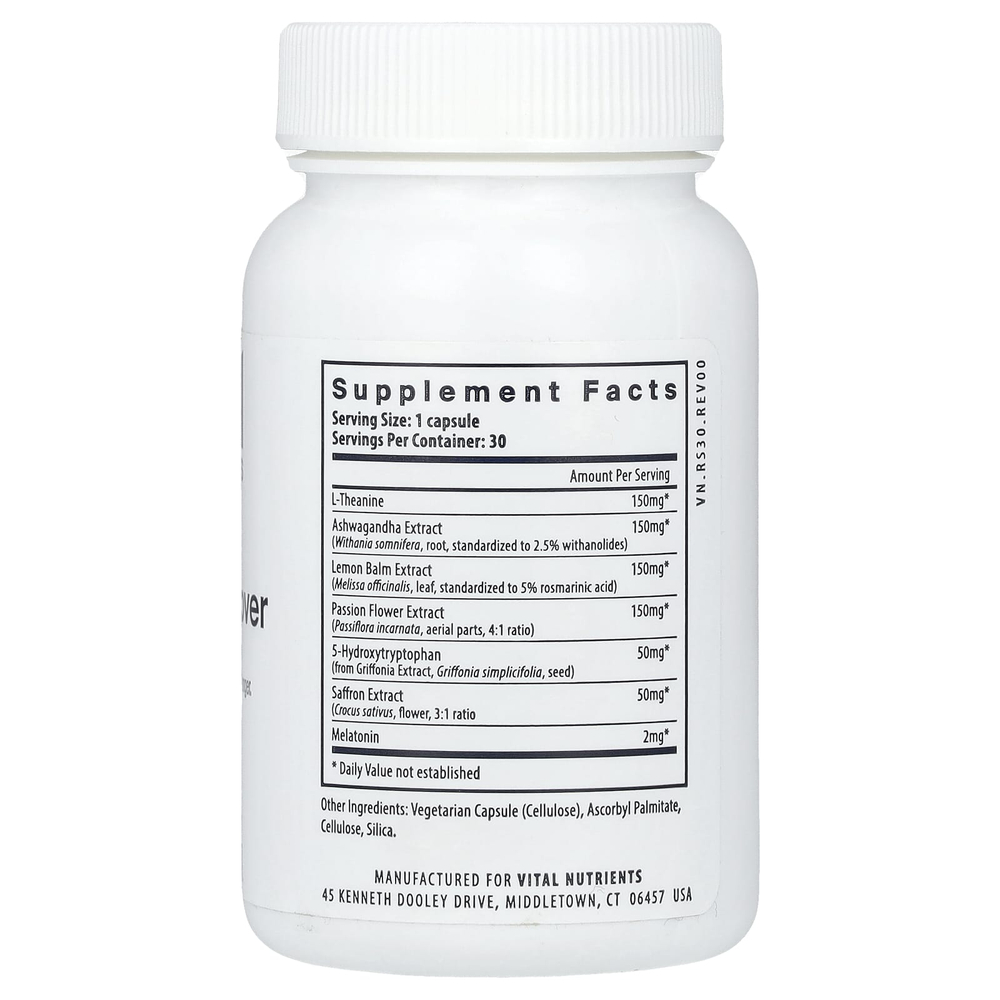 Vital Nutrients, средство для сна и восстановления, 30 веганских капсул