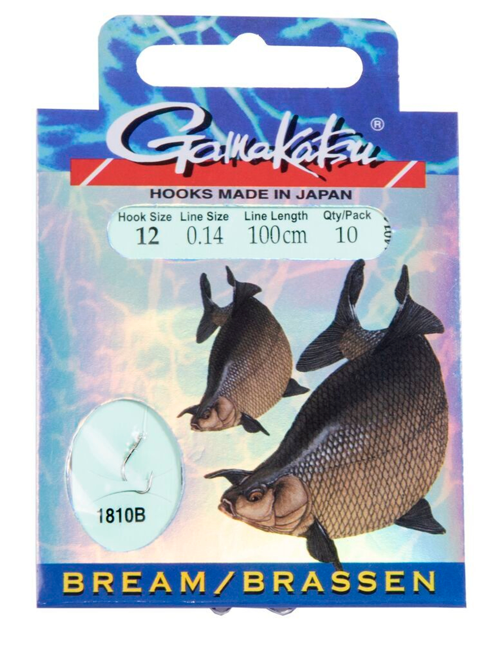 Крючки с поводком Gamakatsu Booklet BR. FEEDER 1810B разм. 12-0.14мм 100см 10шт.