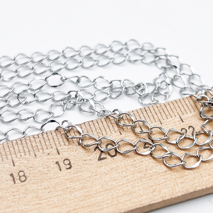 Цепочка, цвет серебро (родий), размер звена 5*4 мм, цена за отрезок 50 см