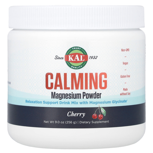 KAL, Успокаивающий магниевый порошок, вишня, 256 г (9 унций)