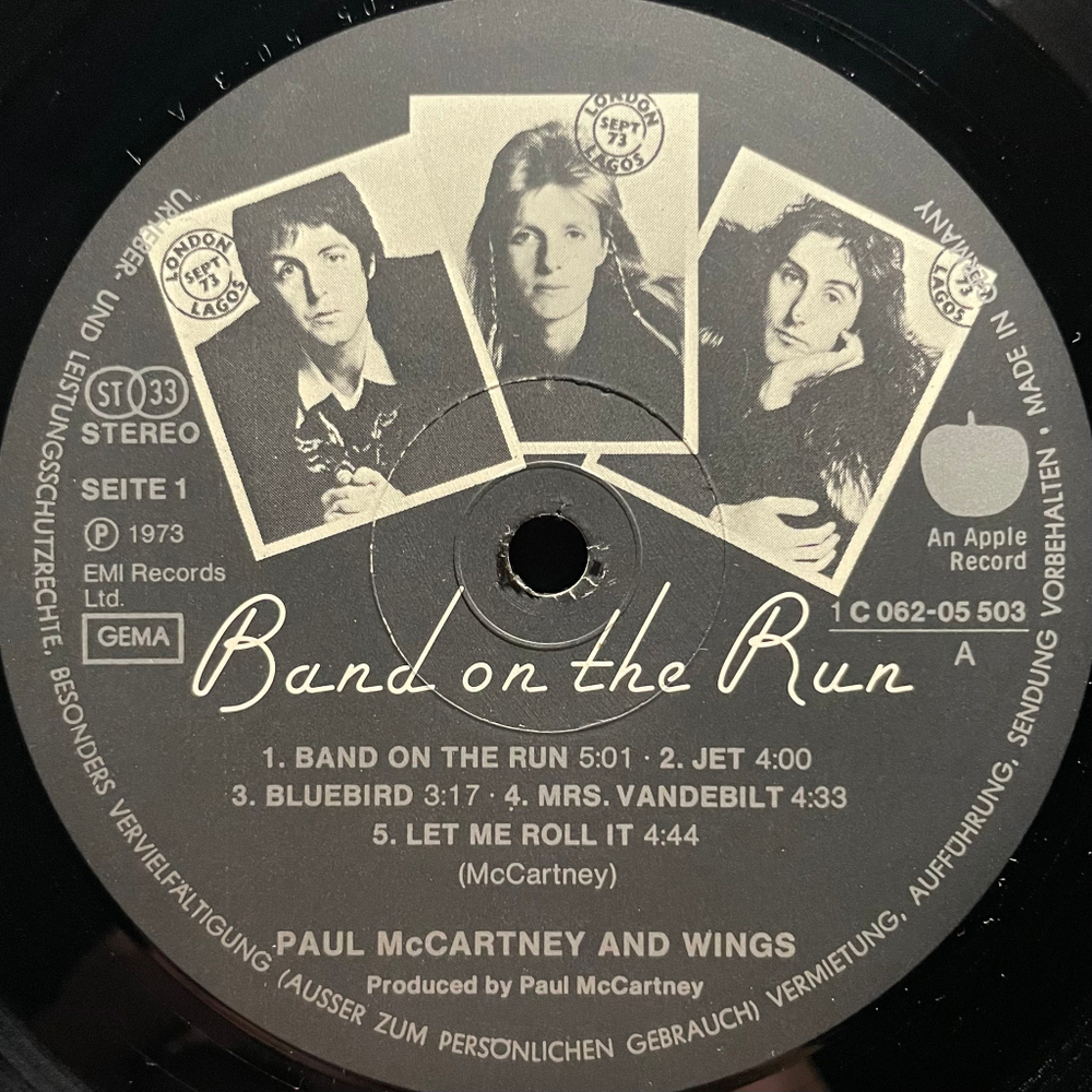 Paul McCartney & Wings ‎– Band On The Run (Германия 1973г.)