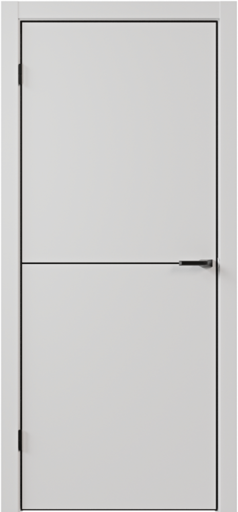 Дверное полотно глухое ПВХ Емалит 1 Софт белый гладкий 80х200 (Ал-блек)