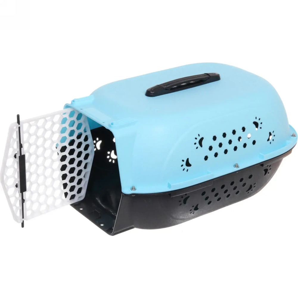 Переноска для животных «ЛЮБИМЫЙ БРО», лапки, цвет голубой, 48*32*26см/до 9кг (Лейбл)