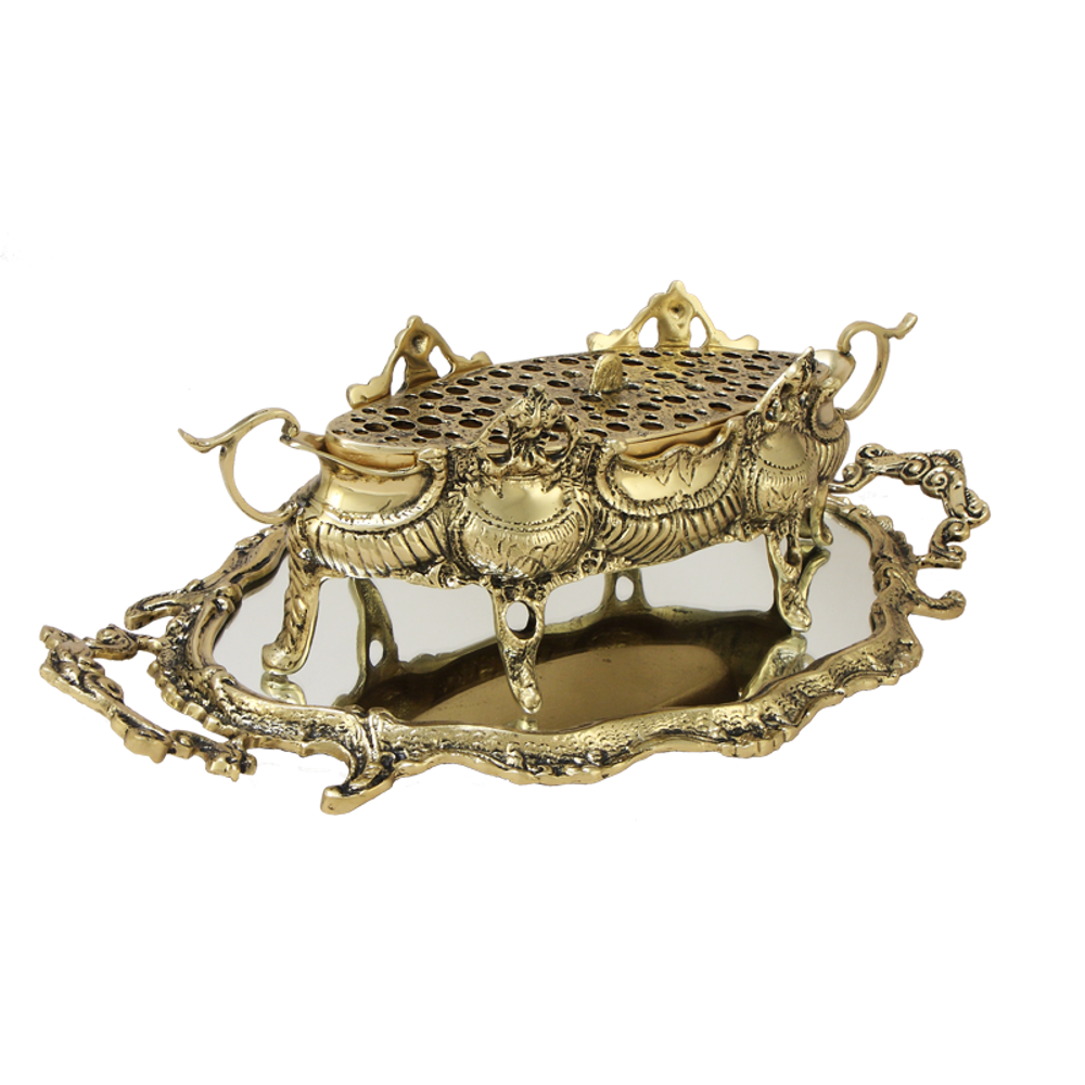 Bello De Bronze Подставка для цветов для икебаны бронзовая с подносом-зеркалом