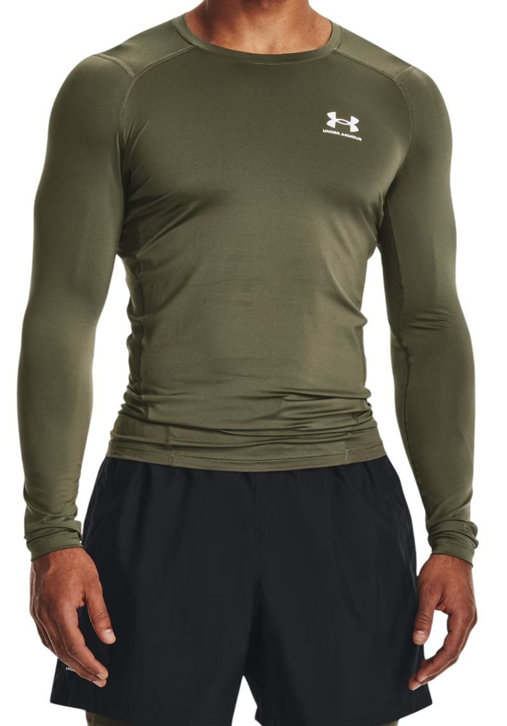 Термобелье Under Armour HeatGear Armour Comp Long Sleeve - marine green/white