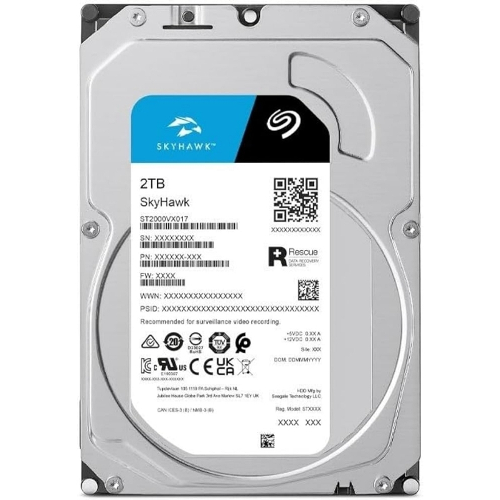 Жесткий диск Seagate Skyhawk HDD 3.5" SATA 2Tb, 5400 rpm, 256Mb buffer, CMR