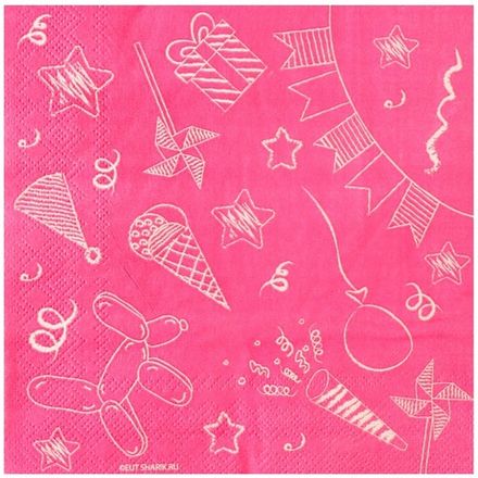 Салфетки "Яркий неон" розовые 33 см