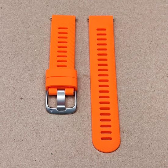 Ремешок 18 мм силиконовый для Garmin Venu 2S, Vivoactive 4S, Forerunner 255S, Forerunner 265S быстросъемный Quick Release (Оранжевый)